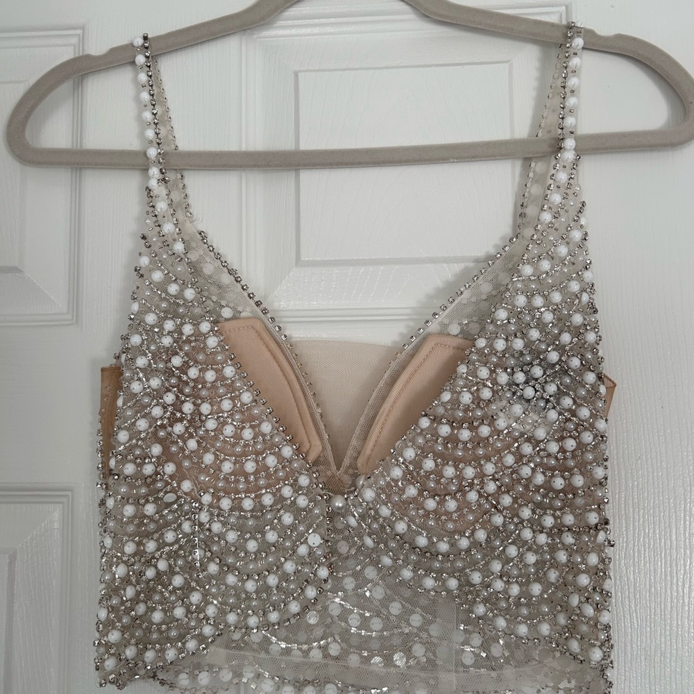David’s Bridal Wedding Top - Size 0 - Beading
